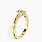 14kt Yellow Gold Calliope Bezel Floating Solitaire Lab Diamond Ring standing product image one