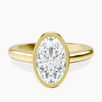 9ct Yellow Gold Calliope Bezel Floating Solitaire Lab Diamond Ring front image