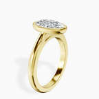 9ct Yellow Gold Calliope Bezel Floating Solitaire Lab Diamond Ring standing product image one