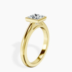 10kt Yellow Gold Calliope Bezel Floating Solitaire Lab Diamond Ring standing product image one