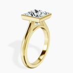 18kt Yellow Gold Calliope Bezel Floating Solitaire Lab Diamond Ring standing product image one