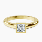 10kt Yellow Gold Calliope Bezel Floating Solitaire Lab Diamond Ring front image