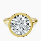 14kt Yellow Gold Calliope Bezel Floating Solitaire Lab Diamond Ring front image