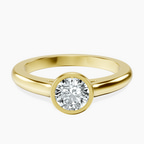 14kt Yellow Gold Calliope Bezel Floating Solitaire Lab Diamond Ring front image