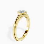 14kt Yellow Gold Calliope Bezel Floating Solitaire Lab Diamond Ring standing product image one