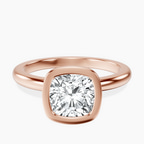 18ct Rose Gold Eugenia Classic Bezel Solitaire Lab Diamond Ring front image