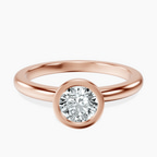 10kt Rose Gold Eugenia Classic Bezel Solitaire Lab Diamond Ring front image