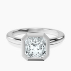 Platinum Eugenia Classic Bezel Solitaire Lab Diamond Ring front image