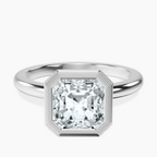Platinum Eugenia Classic Bezel Solitaire Lab Diamond Ring front image