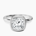 Platinum Eugenia Classic Bezel Solitaire Lab Diamond Ring front image