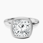 18kt White Gold Eugenia Classic Bezel Solitaire Lab Diamond Ring front image