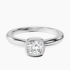 Platinum Eugenia Classic Bezel Solitaire Lab Diamond Ring front image