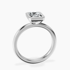 Platinum Eugenia Classic Bezel Solitaire Lab Diamond Ring side right image one
