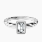 Platinum Eugenia Classic Bezel Solitaire Lab Diamond Ring front image
