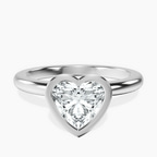 Platinum Eugenia Classic Bezel Solitaire Lab Diamond Ring front image