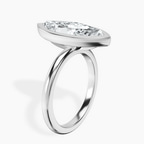 Platinum Eugenia Classic Bezel Solitaire Lab Diamond Ring standing product image one