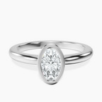 Platinum Eugenia Classic Bezel Solitaire Lab Diamond Ring front image