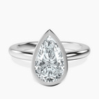 Platinum Eugenia Classic Bezel Solitaire Lab Diamond Ring front image