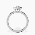 Platinum Eugenia Classic Bezel Solitaire Lab Diamond Ring side right image one