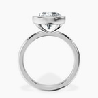 Platinum Eugenia Classic Bezel Solitaire Lab Diamond Ring side right image one