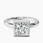 Platinum Eugenia Classic Bezel Solitaire Lab Diamond Ring front image