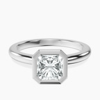 Platinum Eugenia Classic Bezel Solitaire Lab Diamond Ring front image