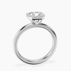 Platinum Eugenia Classic Bezel Solitaire Lab Diamond Ring side right image one