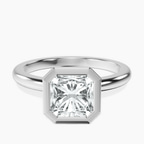 Platinum Eugenia Classic Bezel Solitaire Lab Diamond Ring front image