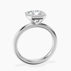 Platinum Eugenia Classic Bezel Solitaire Lab Diamond Ring side right image one