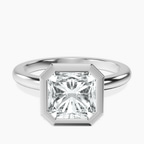 Platinum Eugenia Classic Bezel Solitaire Lab Diamond Ring front image