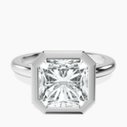 Platinum Eugenia Classic Bezel Solitaire Lab Diamond Ring front image
