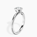 Platinum Eugenia Classic Bezel Solitaire Lab Diamond Ring standing product image one