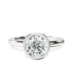 Platinum Eugenia Classic Bezel Solitaire Lab Diamond Ring front image