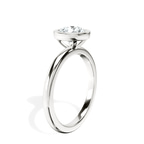 Platinum Eugenia Classic Bezel Solitaire Lab Diamond Ring standing product image one