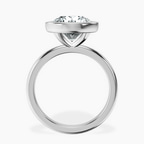 Platinum Eugenia Classic Bezel Solitaire Lab Diamond Ring side right image one
