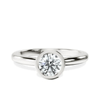 14kt White Gold Eugenia Classic Bezel Solitaire Lab Diamond Ring front image