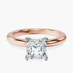 10kt Rose Gold Mildred Hidden Halo Solitaire Lab Diamond Ring front image