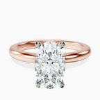 9ct Rose Gold Mildred Hidden Halo Solitaire Lab Diamond Ring front image