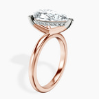 10kt Rose Gold Mildred Hidden Halo Solitaire Lab Diamond Ring standing product image one