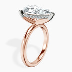 10kt Rose Gold Mildred Hidden Halo Solitaire Lab Diamond Ring standing product image one