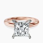 10kt Rose Gold Mildred Hidden Halo Solitaire Lab Diamond Ring front image