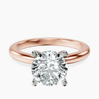 18ct Rose Gold Mildred Hidden Halo Solitaire Lab Diamond Ring front image