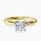 10kt Rose Gold Mildred Hidden Halo Solitaire Lab Diamond Ring front image