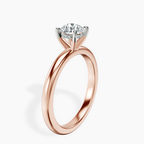 10kt Rose Gold Mildred Hidden Halo Solitaire Lab Diamond Ring standing product image one