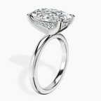 Platinum Mildred Hidden Halo Solitaire Lab Diamond Ring standing product image one