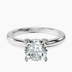 Platinum Mildred Hidden Halo Solitaire Lab Diamond Ring front image