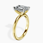 18kt Yellow Gold Mildred Hidden Halo Solitaire Lab Diamond Ring standing product image one