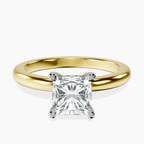 18kt Yellow Gold Mildred Hidden Halo Solitaire Lab Diamond Ring front image