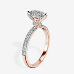 10kt Rose Gold Mereia Secret Halo Lab Diamond Ring standing product image one