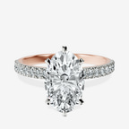 9ct Rose Gold Mereia Secret Halo Lab Diamond Ring front image